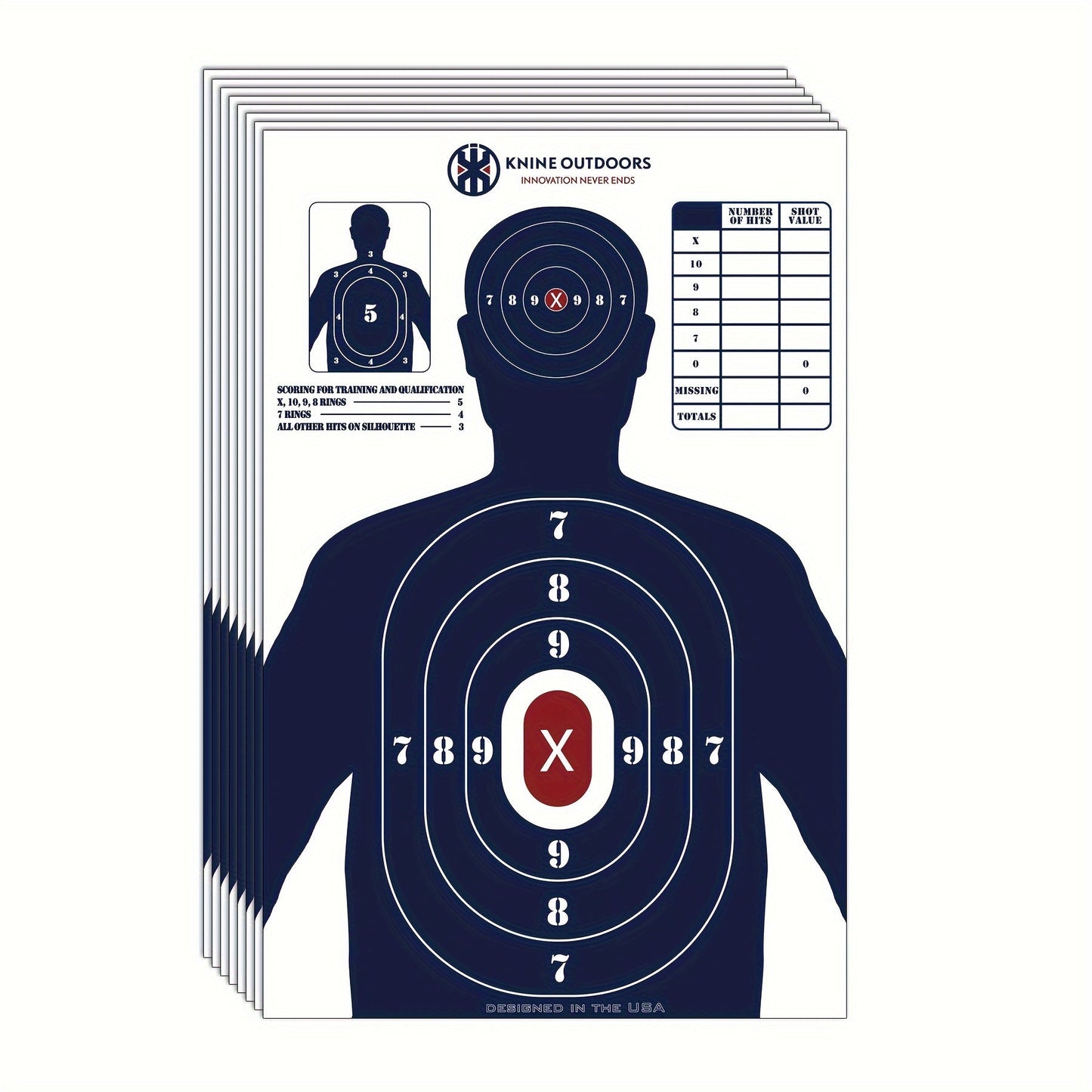20 pack 20-Pack Bulk Shooting Targets, 23x35 Inch, Red Bullseye Silhouette, Blue Design for Hunting, Handguns, Pistols, Rifles WardBoyzPROShop