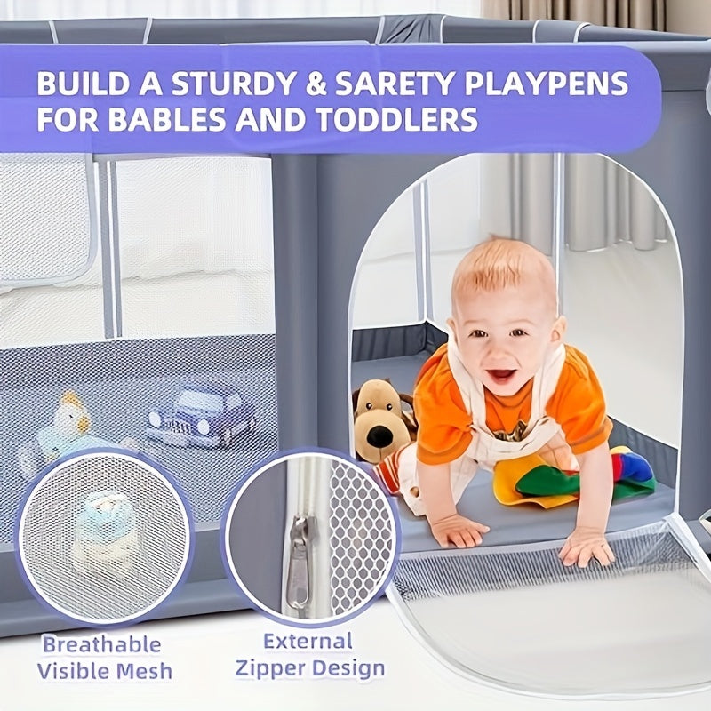 Secure Baby Gate Play Enclosure With Soft Breathable Mesh, Baby Activity/play Enclosure, Toddler Portable Baby Play Area, Indoor And Outdoor, Large Children's Activity Center WardBoyzPROShop