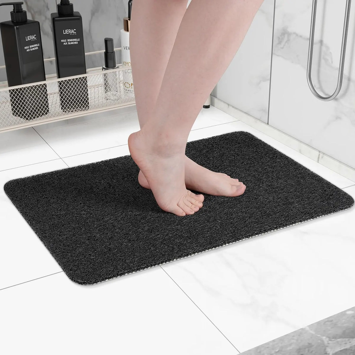 40*60/50*80cm Bath Rugs Non-Slip Bath Mat with Drain Holes Anti Mould Shower Mat for Inside Shower Washable for Bathroom Floor