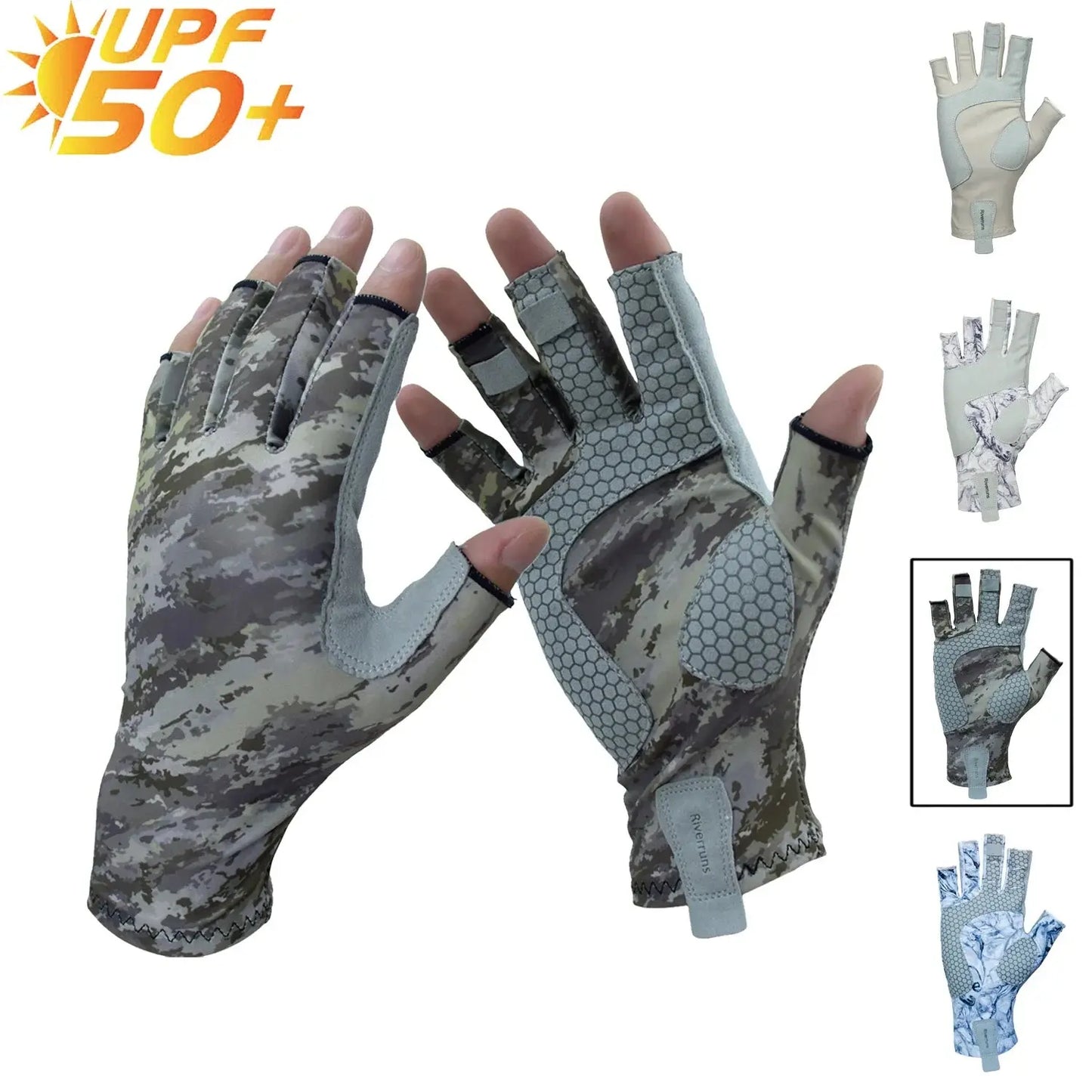 Riverruns Fingerless Fishing Gloves are designed for Men and Women Fishing, Boating, Kayaking, Hiking, Running, Cycling WardBoyzPROShop