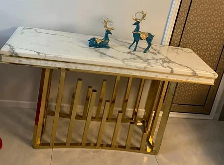 High quality Sofa Tables Golden Porch European Style Marble Nordic Living Room Door Entry stainless steel Art