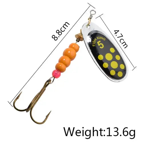 FISH KING 6 Color 0#-5# Spinner Bait With Treble Hooks 35647-BR Arttificial Bait Fishing Lure WardBoyzPROShop