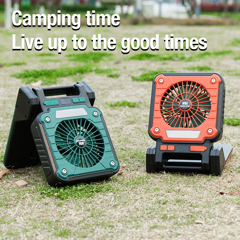 Outdoor camping fan portable USB tent lighting LED multifunctional Amazon camping solar electric fan WardBoyzPROShop