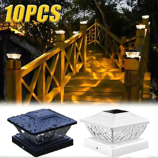 Outdoor Waterproof Villa Gate Fence Light Solar Light Outdoor Villa Column Lamp Fence Gate Pillar Head Led Lamp For House Garden