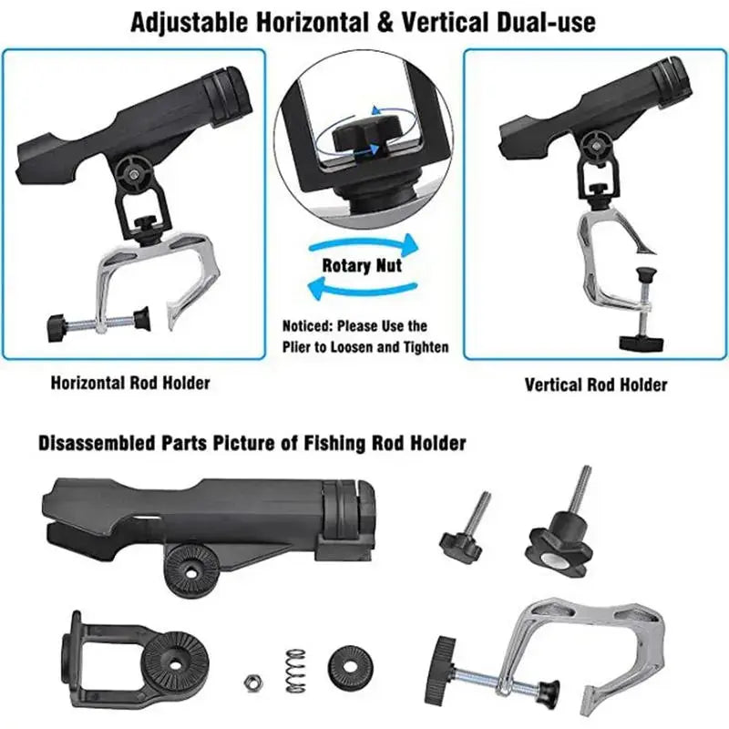 Boats Fishing Rod Holders 360 Degree Adjustable Fishing Pole Stand Marine Rod Rack Yacht Fishing Pole Support Fish Supplies WardBoyzPROShop