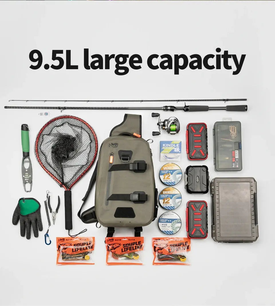 LINNHUE Fishing Shoulder Bag Fishing Tackle Waterproof Bag Outdoor Capacity Fishing Lures Line Box Storage Accessories WardBoyzPROShop