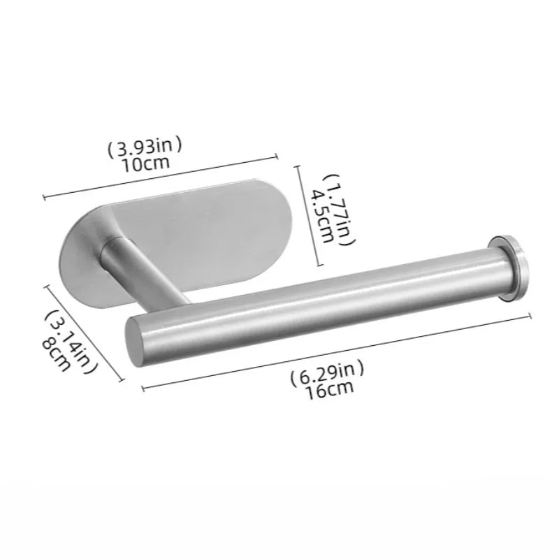 No Drilling Toilet Paper Holder SUS304 Stainless Steel Self Adhesive Wall Mount Tissue Towel Roll Dispenser for Bathroom Kitchen