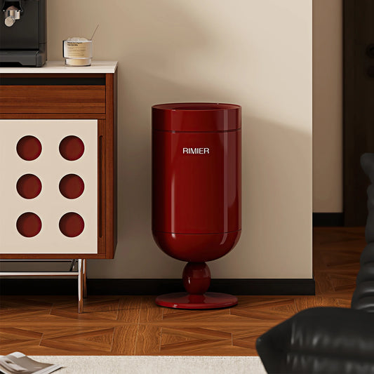 Living room trash can, high appearance, uncovered retro trash can, antique style paper basket,Bedroom trash can