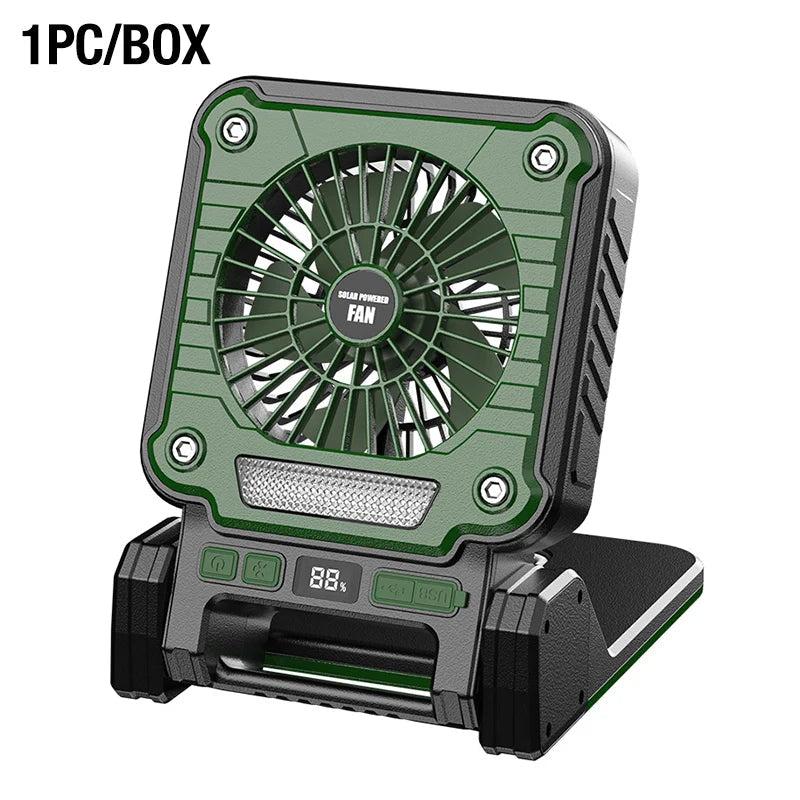 Outdoor camping fan portable USB tent lighting LED multifunctional Amazon camping solar electric fan WardBoyzPROShop