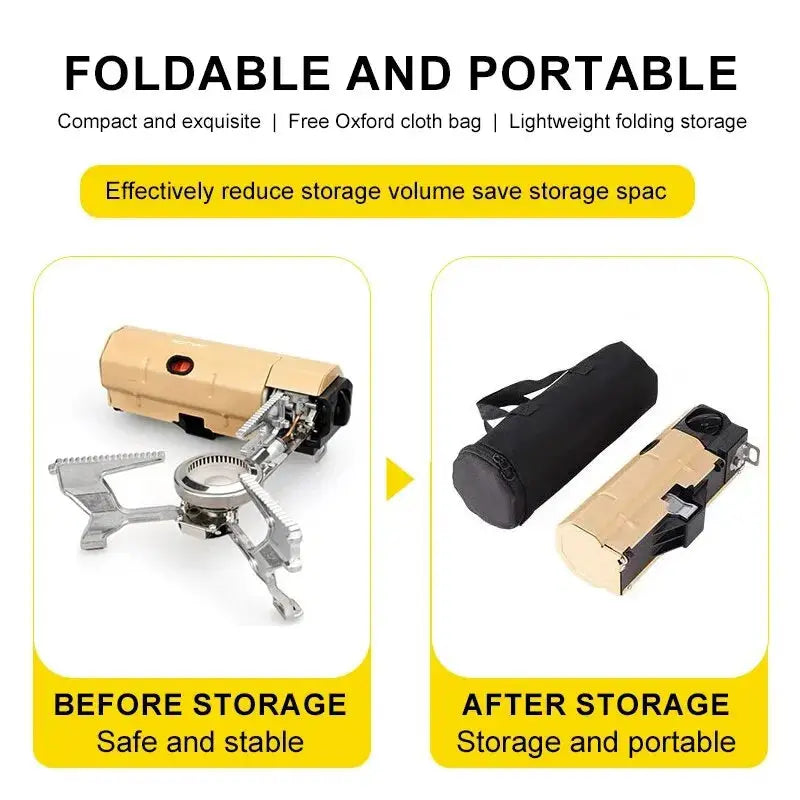 Camping Gas Stove 2670W Portable Folding Cassette Gas Burner Outdoor Picnic Travel Cooking Grill Cooker Heating System WardBoyzPROShop