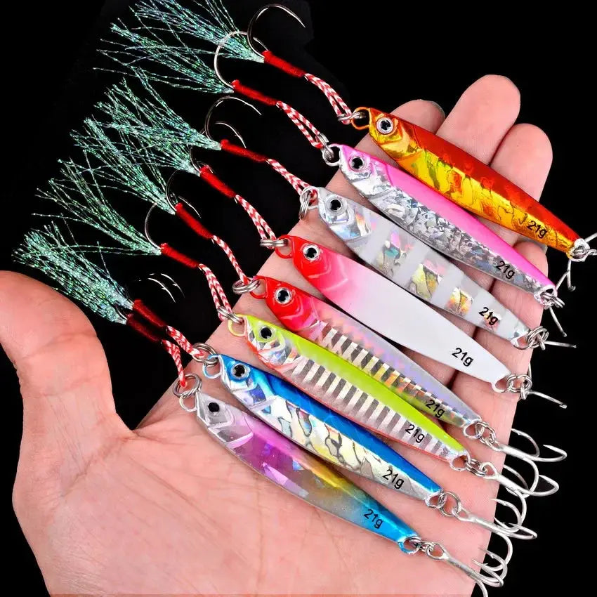 5pcs Metal Jig Fishing Lure Weights 10g-40g Trolling Hard Bait Bass Fishing Bait Tackle Trout Jigging Lure Jigs Saltwater Lures WardBoyzPROShop