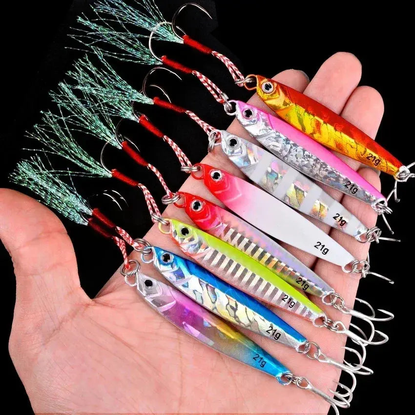 5pcs Metal Jig Fishing Lure Weights 10g-40g Trolling Hard Bait Bass Fishing Bait Tackle Trout Jigging Lure Jigs Saltwater Lures WardBoyzPROShop