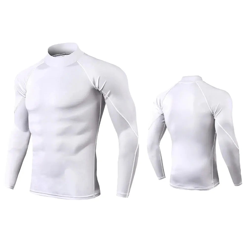 Men's Workout Compression Shirt Turtleneck Long Sleeve Rash Guard Gym Base Layer Athletic Undershirt Gear Sports Shirt WardBoyzPROShop