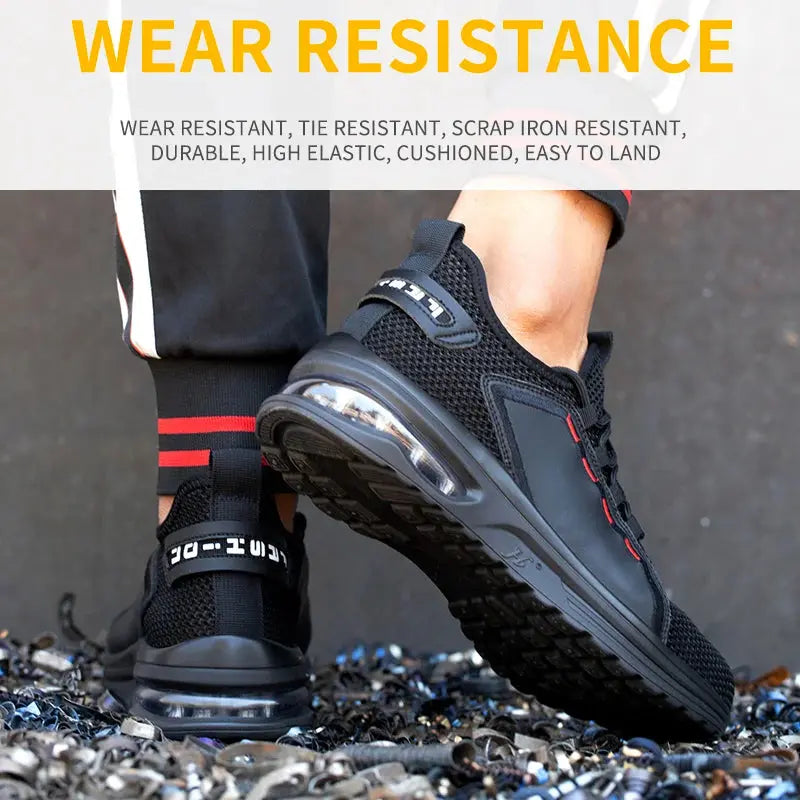 Lightweight Men's Safety Shoes Steel Toe Men's Work Shoes Slip Resistant Reinforced Shoes Man Fashion Breathable Sneaker WardBoyzPROShop