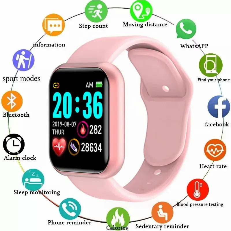 Multifunctional Smart Watch Men Women Bluetooth Connected Phone Music Fitness Sports Bracelet Sleep Monitor Y68 Smartwatch D20 WardBoyzPROShop