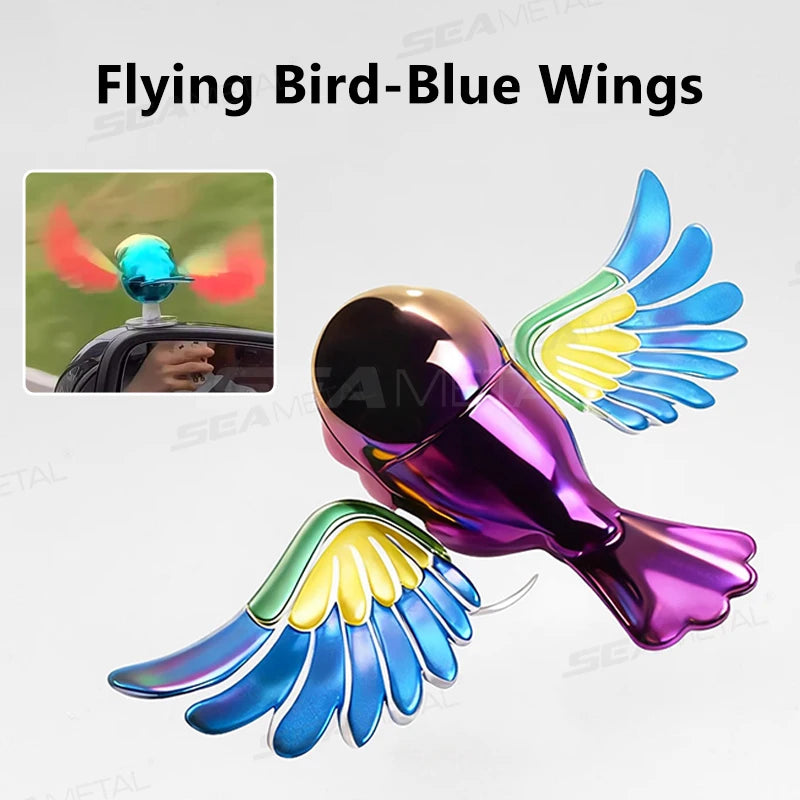 BLALION 2025 New Simulated Flying Bird Car Ornament Wing can Swing Wind-Powered Bird in Flight Decor Car Moto Bicycle Decoration
