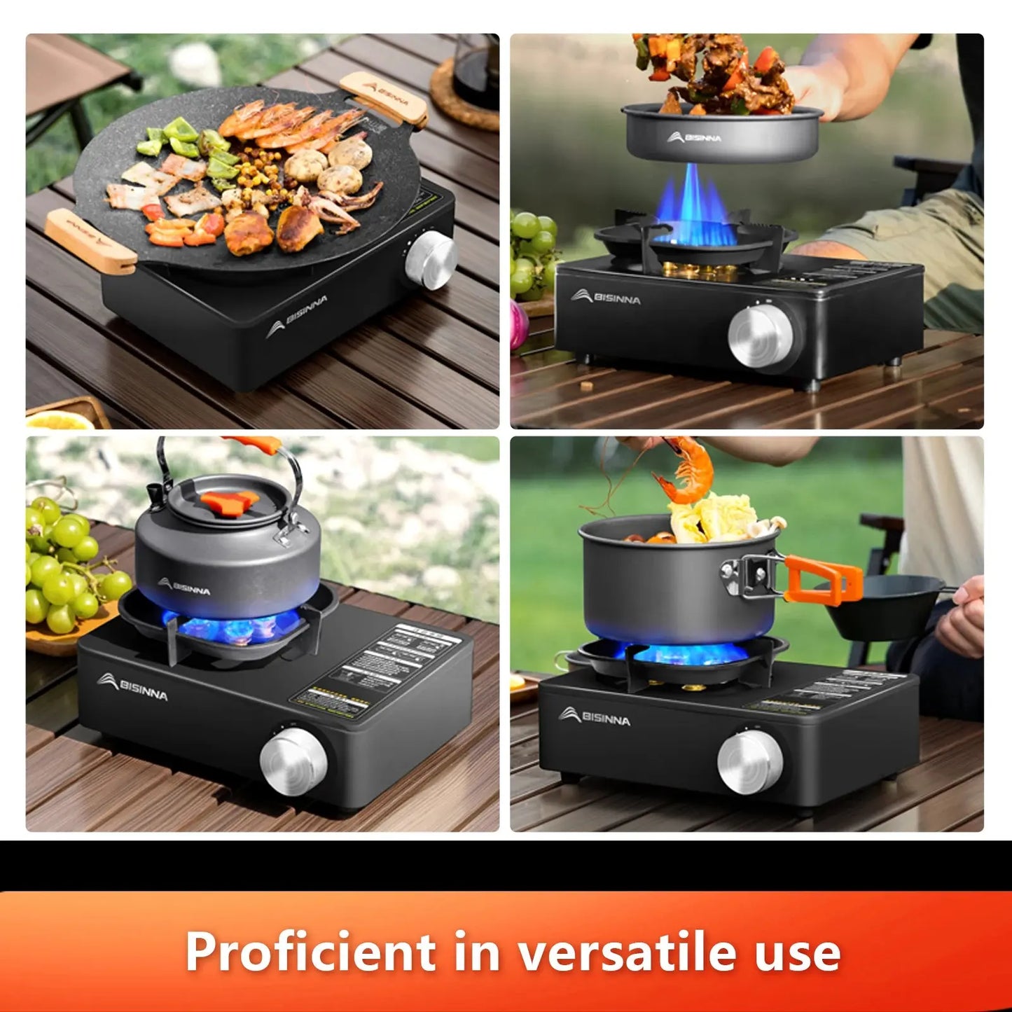 BISINNA Camping Gas Stove 5800W High Firepower Outdoor Portable Cassette Burner for Picnic Hiking Trekking WardBoyzPROShop