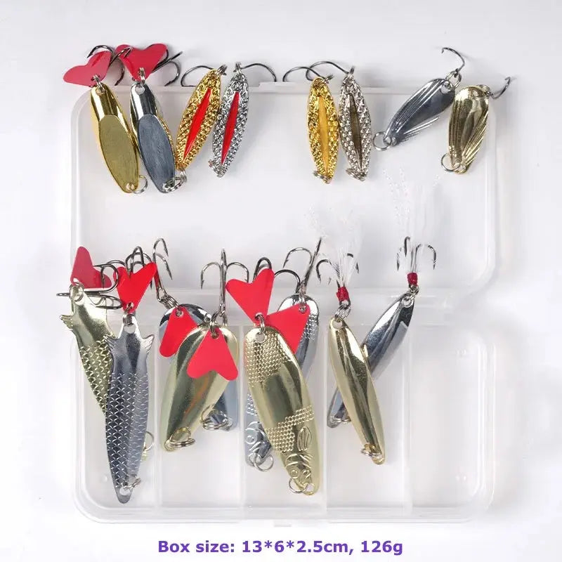 Fishing Lure Kit 16 pcs sets Trolling Jigging Lure Metal Spoon For Bass Pike Crank Tackle Accessories With Box Wobblers Kit WardBoyzPROShop
