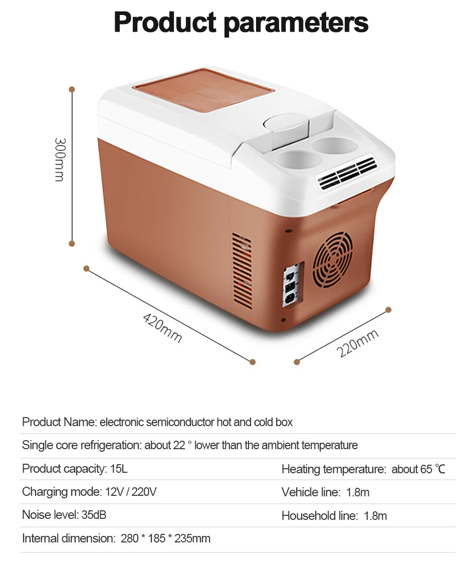 Yannice Mini Fridge Home Car Appliance Refrigerator Portable 15L Large Capacity Digital Display Super Cooling Box For Camping WardBoyzPROShop