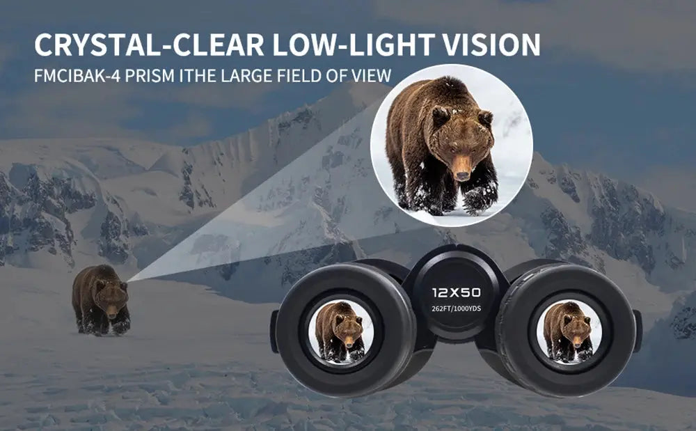12x50 HD Binoculars for Adults High Powered Large View Binoculars with Clear Vision IPX7 Waterproof Telescope for Hunting Travel WardBoyzPROShop