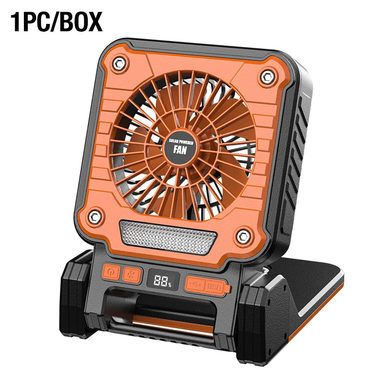 Outdoor camping fan portable USB tent lighting LED multifunctional Amazon camping solar electric fan WardBoyzPROShop