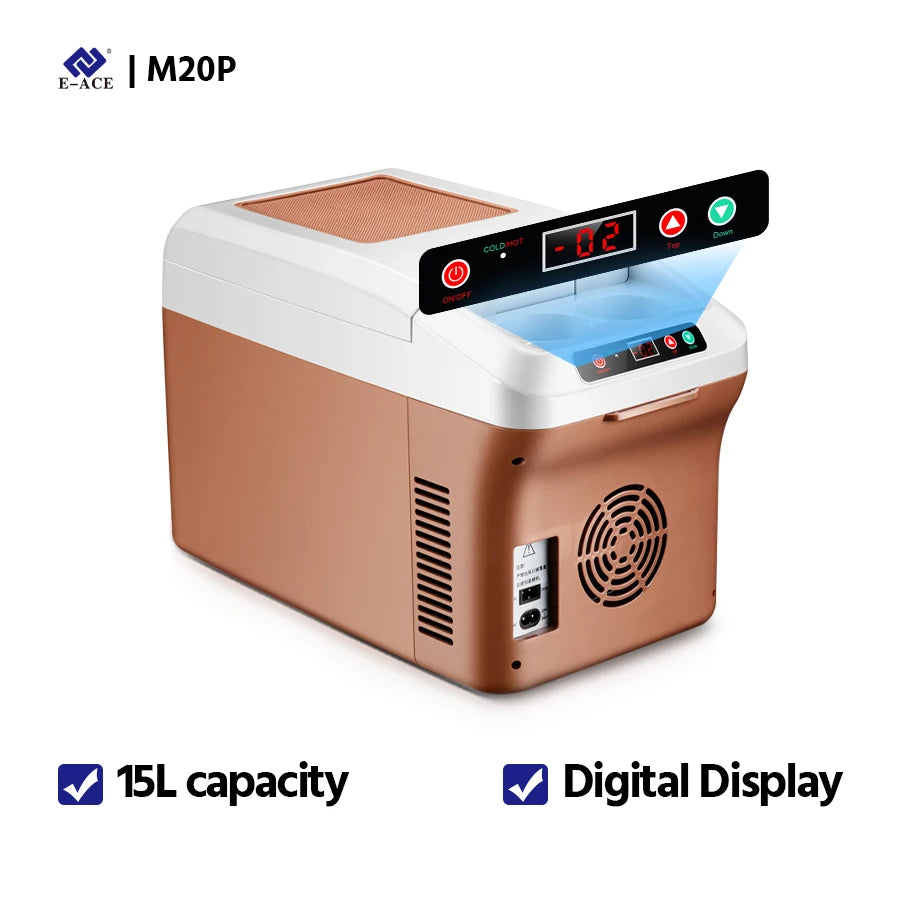 220V 12V 24V Portable Electric Cooler Refrigerator For Car Mini Fridge Cool Ice Box Freezer For Camping Home Truck Beach Vehicle