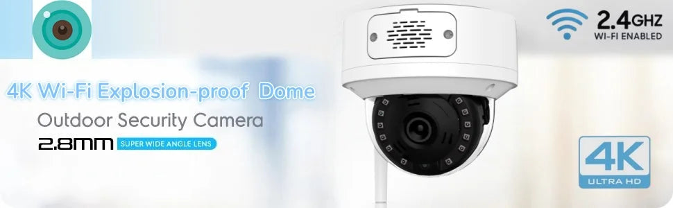 4K 8MP 5MP IP Camera Dome with IR Night Vision Microphone Network Security CCTV Camera Support-Onvif 3MP