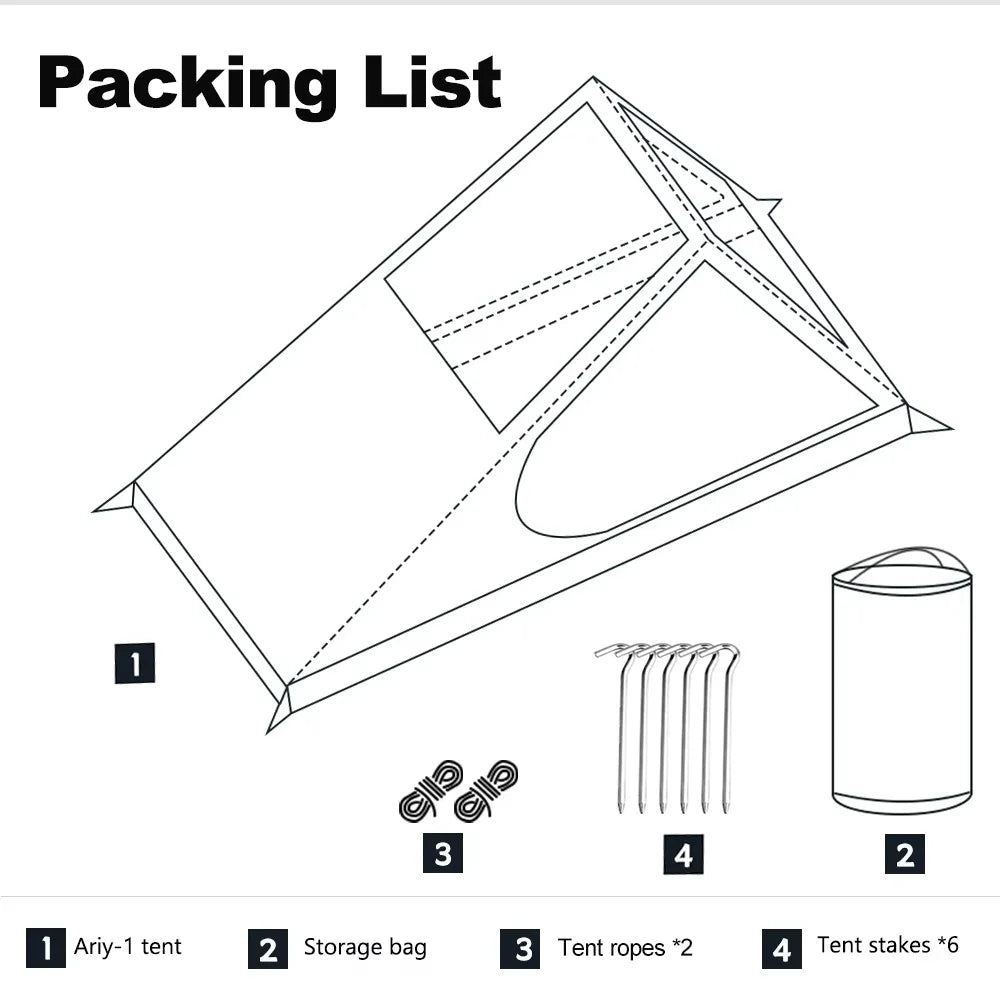 Airy Mesh Tent 1 Person Ultralight Tent Quick Setup Backpacking Shelter Breathable Mosquito Proof for Camping and Trekking WardBoyzPROShop