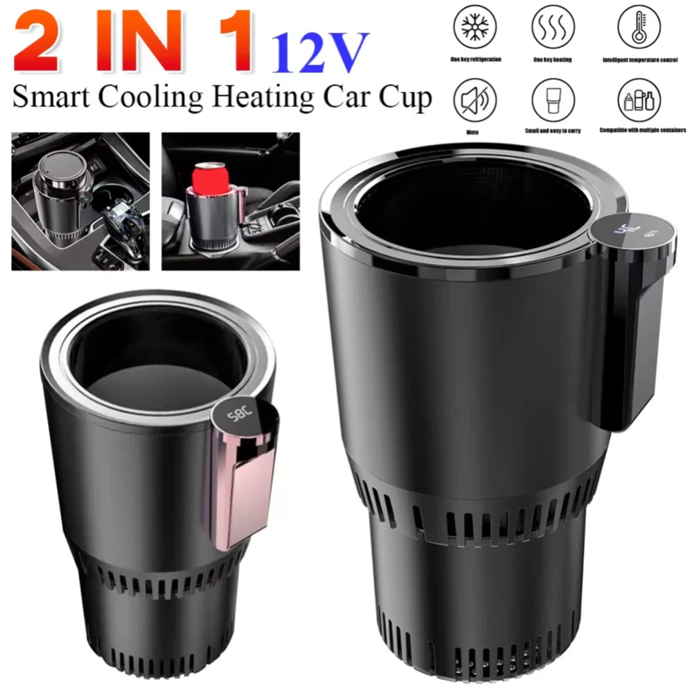 Portable Smart 2 In 1 12V Car Cup Cooler Warmer for Outdoor Travelling Mini Auto Refrigerator Cooling Heating Cup Drinks Holder WardBoyzPROShop