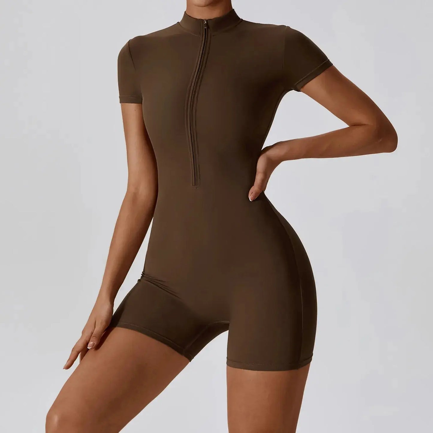 Summer Zipper Short Sleeve Yoga Bodysuit Women's Jumpsuits Yoga Set Gym Clothes Push-up Workout Tracksuit Dance Fitness Bodysuit WardBoyzPROShop