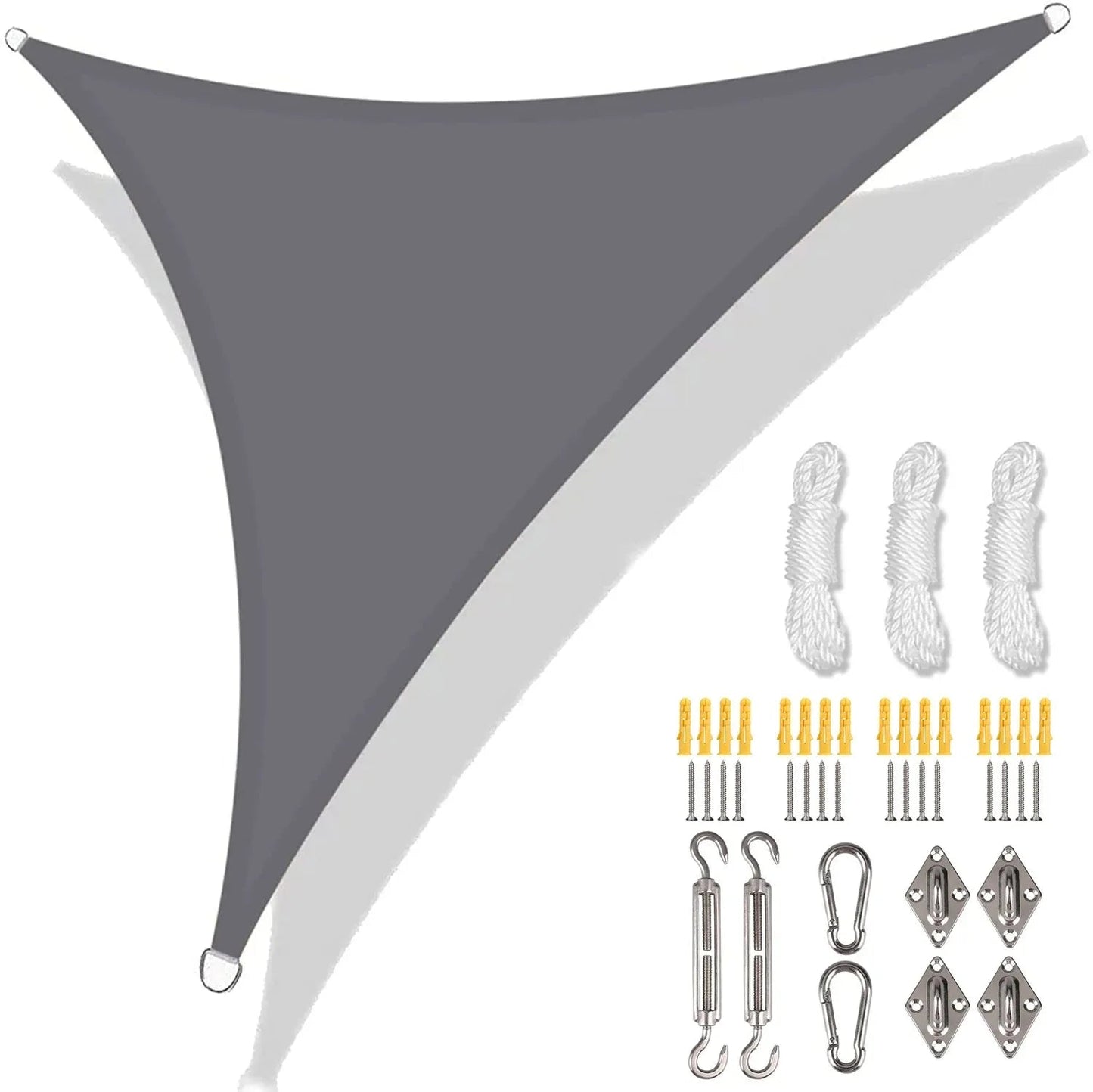 5/3.6/3/2M Triangle Shade Sail Waterproof Sunshade Sail Canopy 98%UV Block Awning with Free Rope for Garden Patio Pergola Gazebo WardBoyzPROShop