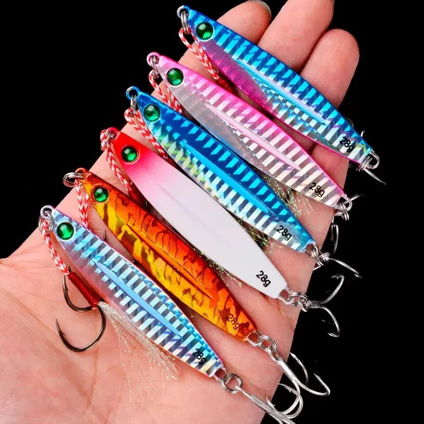 5pcs Metal Jig Fishing Lure Weights 10g-40g Trolling Hard Bait Bass Fishing Bait Tackle Trout Jigging Lure Jigs Saltwater Lures WardBoyzPROShop