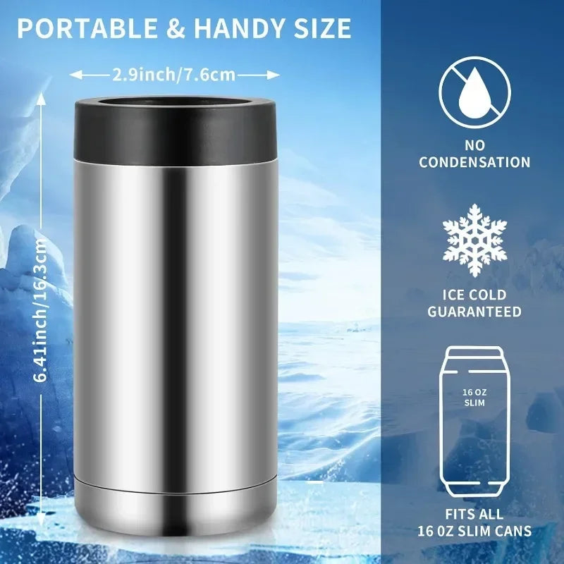 Stainless Steel Beer Bottle Can Cooler Double Layer Insulated Keep Beer Cola Drink Beverage Cold Keeper with Bottle Opener WardBoyzPROShop