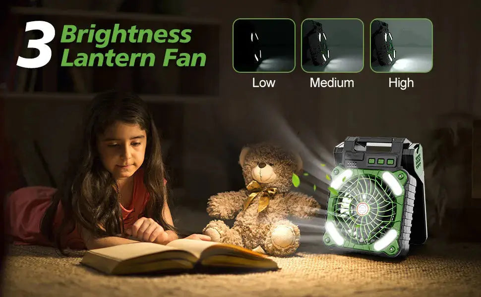 Portable Solar Fans 7800mAh LED Lantern Rechargeable Solar Powered Camping Fan 4 Speeds Powerful Wind 90° Folding Ventilador WardBoyzPROShop