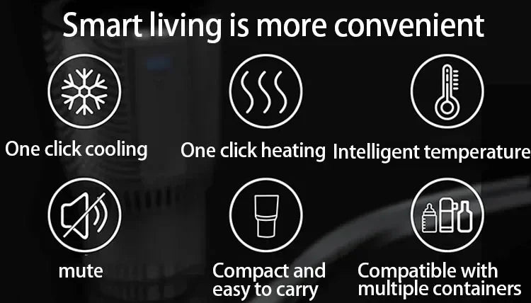 Auto Intelligent Hot and Cold Cup Holder 2-in-1 Smart Cooling Heating Cup Holder Mini Car Refrigerator Office Cool and Heat WardBoyzPROShop