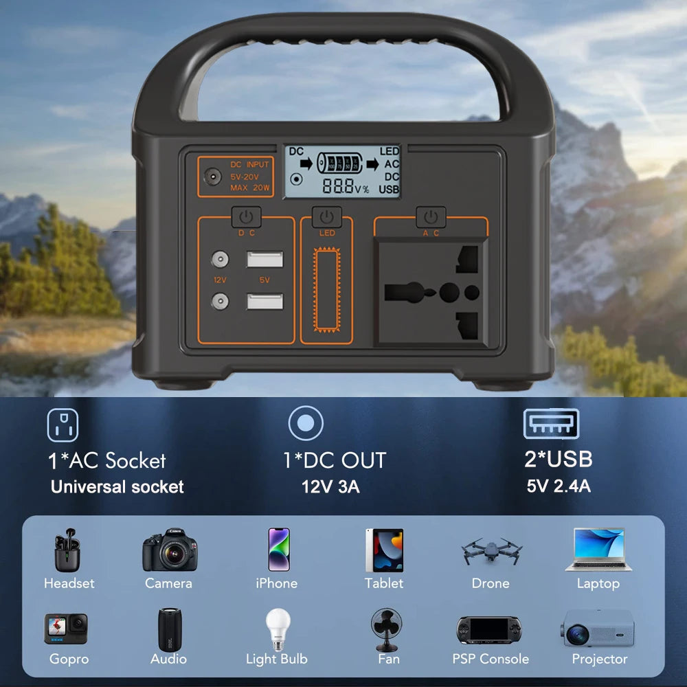 24000mAh Power Station 100W LiFePO4 Solar Generator Portable Power Station UPS Emergency Energy Storage Supply for Camping RV WardBoyzPROShop