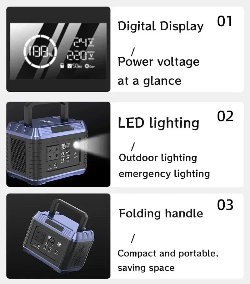 220V 32000mAh Portable Power Bank Charging Station 300W Emergency Outdoor Storage Power Supply Camping RV Multi-function USB WardBoyzPROShop