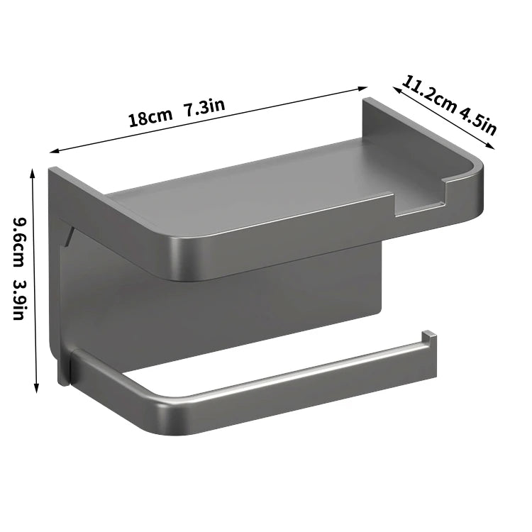 Bathroom Tissue Holder, No Drilling, Wall-Mounted Tissue Dispenser, Facial Tissue Storage Shelf, Toilet Paper Holder