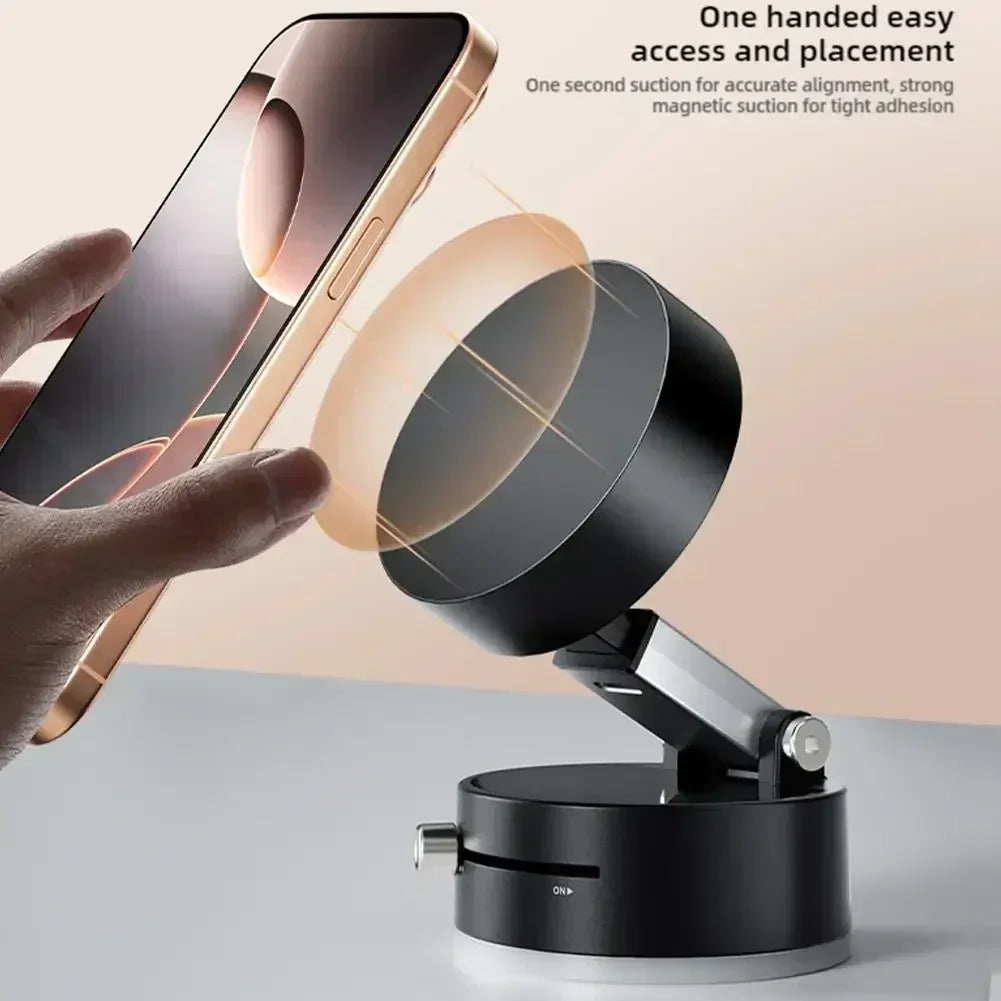 Foldable Car Phone Holder Vacuum Double-sided Magnetic Dashboard GPS Stand for Magsafe iPhone 16-12 Pro Max Samsung Xiaomi Mount WardBoyzPROShop