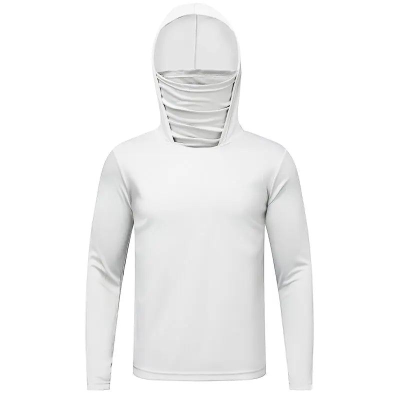 Summer Men's Hooded Sunscreen Clothing Long Sleeves Ultra-thin Ice Silk Coolchill Fabric Outdoor Cycling Fishing Mesh Pullover WardBoyzPROShop