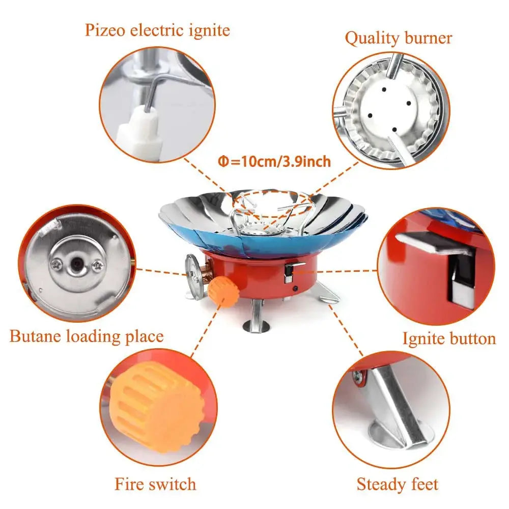 2800W Windproof Portable Outdoor Stove Camping Gas Stove Picnic Burner with Storage Bag For Hiking WardBoyzPROShop