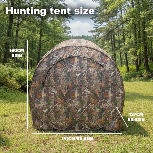 Camouflage Pop-Up Hunting Blind Ground Shelter for Deer Turkey And Duck Hunting Easy Setup And Storage Outdoor Camo Blind