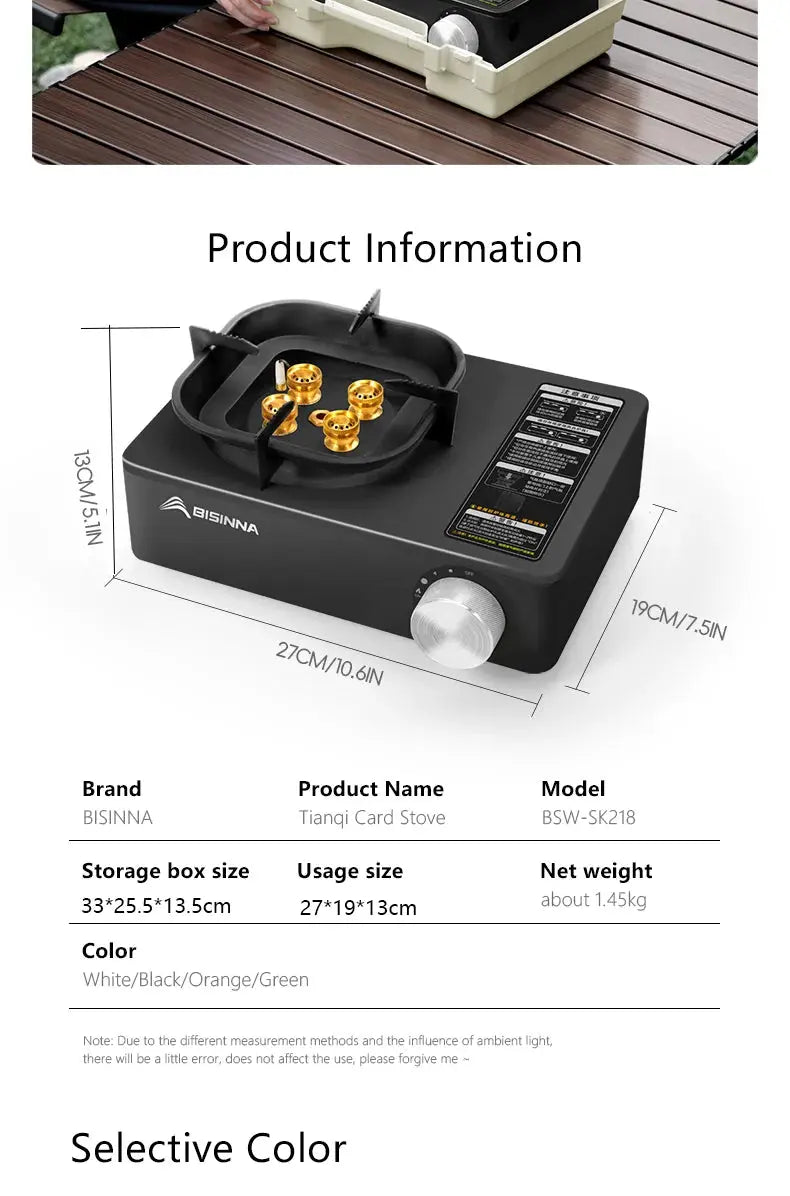 BISINNA Camping Gas Stove 5800W High Firepower Outdoor Portable Cassette Burner for Picnic Hiking Trekking WardBoyzPROShop
