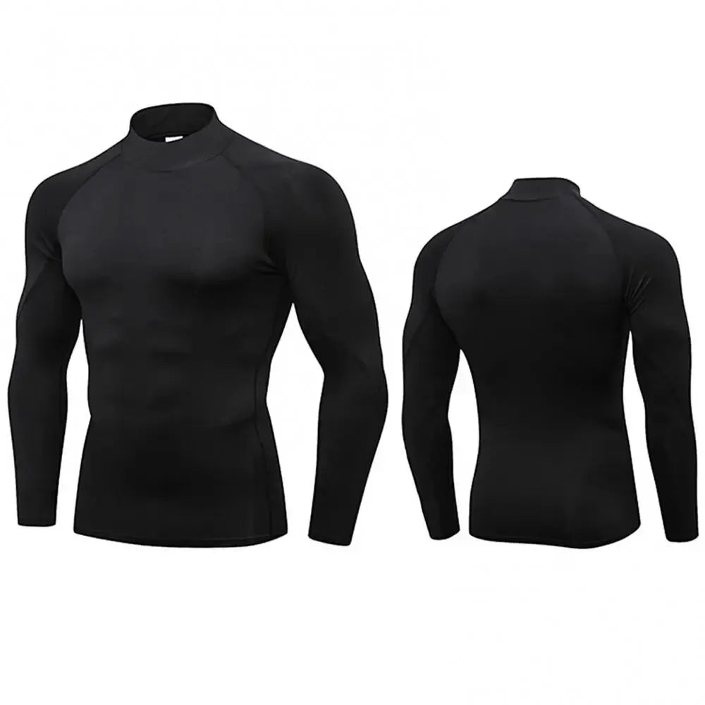 Men's Workout Compression Shirt Turtleneck Long Sleeve Rash Guard Gym Base Layer Athletic Undershirt Gear Sports Shirt WardBoyzPROShop