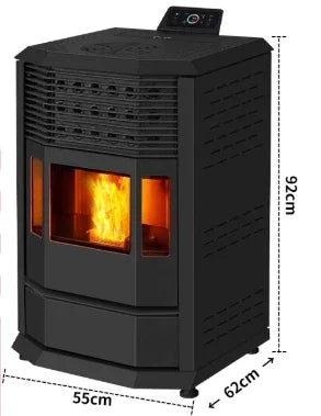 【Best-selling】10kW Automatic Modern Indoor Wood Burner Biomass Pellet Stove Central Water Heating Free-standing for Home Firepla