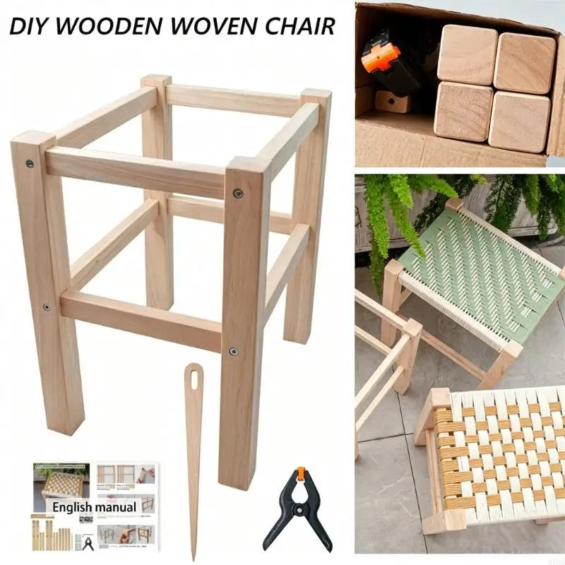 Stool Frame With Sturdy Wooden Base For Woodworking Project DIY Home Furniture And Seating Solution Footstool Frame 87HA