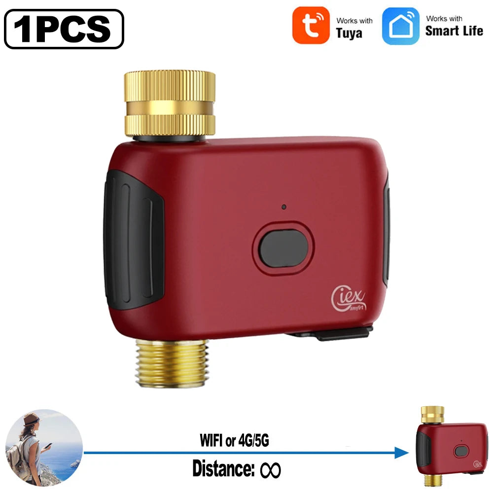 Smart WiFi Water Timer, Irrigation Controller, No Hub Required, Automatic Garden Drip Sprinkler Valve, Tuya App Control