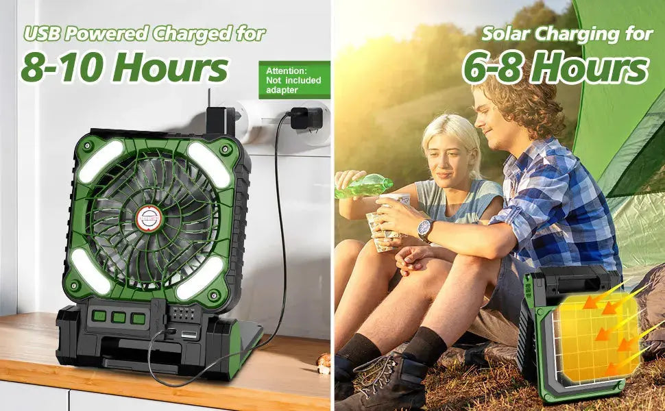Portable Solar Fans 7800mAh LED Lantern Rechargeable Solar Powered Camping Fan 4 Speeds Powerful Wind 90° Folding Ventilador WardBoyzPROShop