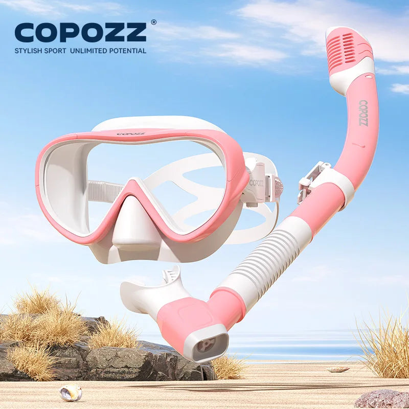COPOZZ Professional Diving Mask Full Vision Mask Underwater Snorkel Mask Set Swimming Snorkel HD Anti Fog Diving Equipment WardBoyzPROShop