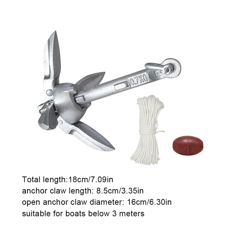 0.7KG 1.5KG Stainless Steel Folding Watercraft Anchor Kayak Marine Canoe Boat Grapnel Raft Fishing Boat Anchor Boat Accessories WardBoyzPROShop